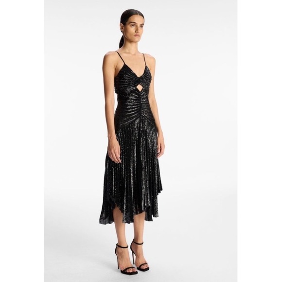 NWT A.L.C. Lou Sequined Keyhole Midi-Dress Black 
Sz 6 $795
$795 - Picture 7 of 17